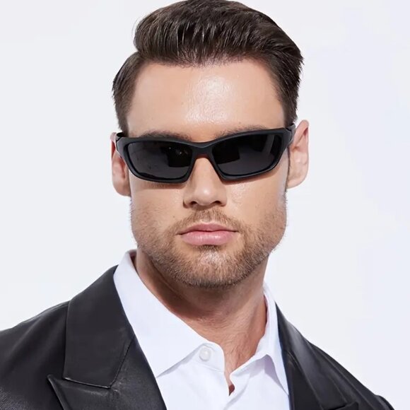 Black Lens Polarized Sunglasses Men Sports‎ Shades Light Weight Confortable New - Picture 7 of 11